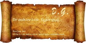 Draskovics Györgyi névjegykártya